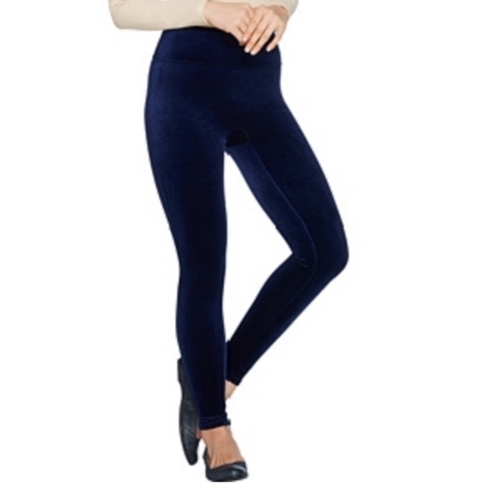 Spanx Velvet Leggings, Medium, Dk Blue - NWT!